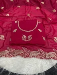 2DESIGNER STAR GEORGETTE EMBROIDERY WORK SAREE WITH UNSTITCHED BLOUSE FESTIVE WEAR WHOLESALE PRICE ETHNIC GARMENT (24)