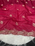 2DESIGNER STAR GEORGETTE EMBROIDERY WORK SAREE WITH UNSTITCHED BLOUSE FESTIVE WEAR WHOLESALE PRICE ETHNIC GARMENT (24)