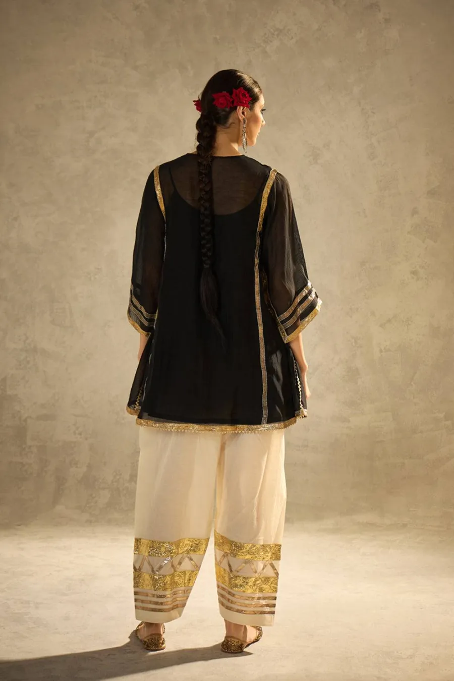 2FANCY CHINON FANCY GOTA PATTI WORK TOP BOTTOM SET FESTIVE WEAR WHOLESALE PRICE ETHNIC GARMENT (21)