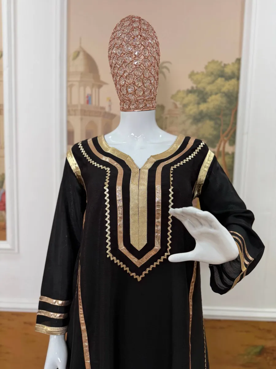 2FANCY CHINON FANCY GOTA PATTI WORK TOP BOTTOM SET FESTIVE WEAR WHOLESALE PRICE ETHNIC GARMENT (24)