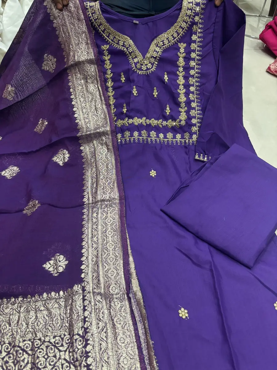 2FANCY COTTON SILK CODING WORK TOP BOTTOM WITH DUPATTA FESTIVE WEAR WHOLESALE PRICE ETHNIC GARMENT (5)