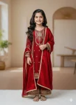 2FANCY GMY SILK EMBROIDERY SEQUENCE WORK KIDS TOP PALAZZO WITH DUPATTA FESTIVE WEAR WHOLESALE PRICE ETHNIC GARMENT (2)