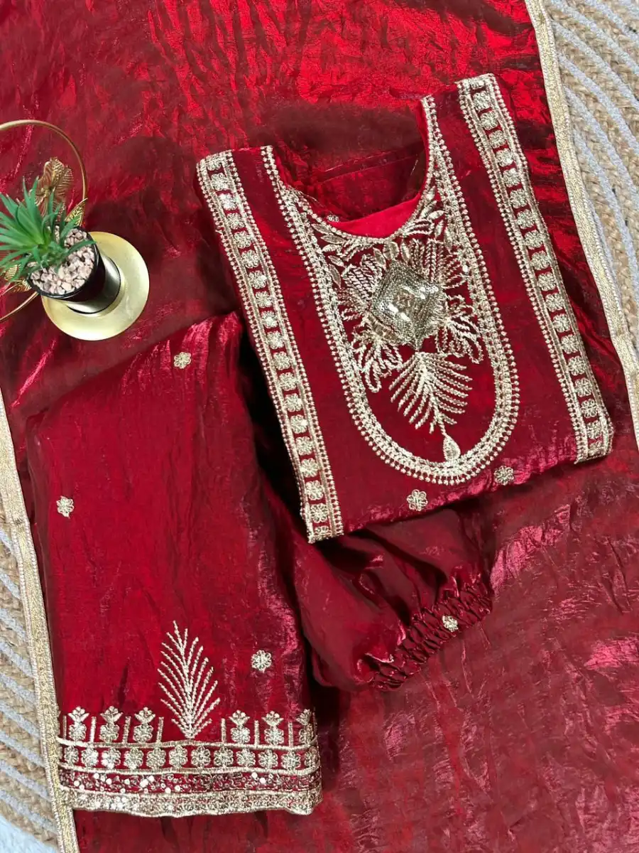 2FANCY GMY SILK EMBROIDERY SEQUENCE WORK KIDS TOP PALAZZO WITH DUPATTA FESTIVE WEAR WHOLESALE PRICE ETHNIC GARMENT (9)