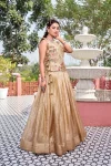 2FANCY GOLD CRUSH EMBROIDERY SEQUENCE WITH THREAD WORK SHRUG WITH LEHENGA CHOLI PARTY WEAR WHOLESALE PRICE ETHNIC GARMENT (27)