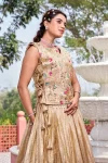 2FANCY GOLD CRUSH EMBROIDERY SEQUENCE WITH THREAD WORK SHRUG WITH LEHENGA CHOLI PARTY WEAR WHOLESALE PRICE ETHNIC GARMENT (27)