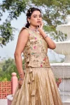 2FANCY GOLD CRUSH EMBROIDERY SEQUENCE WITH THREAD WORK SHRUG WITH LEHENGA CHOLI PARTY WEAR WHOLESALE PRICE ETHNIC GARMENT (27)