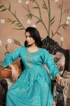 2FANCY RAYON GOLDEN FOIL AND NECK WORK EMBROIDERY WORK GOWN FESTIVE WEAR WHOLESALE PRICE ETHNIC GARMENT (11)