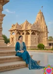 2FANCY SLUB COTTON CUT PASTE EMBROIDERY WORK TOP BOTTOM WITH DUPATTA FESTIVE WEAR WHOLESALE PRICE ETHNIC GARMENT (19)