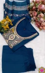 2FANCY SLUB COTTON CUT PASTE EMBROIDERY WORK TOP BOTTOM WITH DUPATTA FESTIVE WEAR WHOLESALE PRICE ETHNIC GARMENT (19)