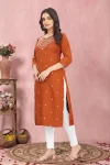 2FANCY TESLA COTTON EMBROIDERY WORK KURTI FESTIVE WEAR WHOLESALE PRICE ETHNIC GARMENT (17)