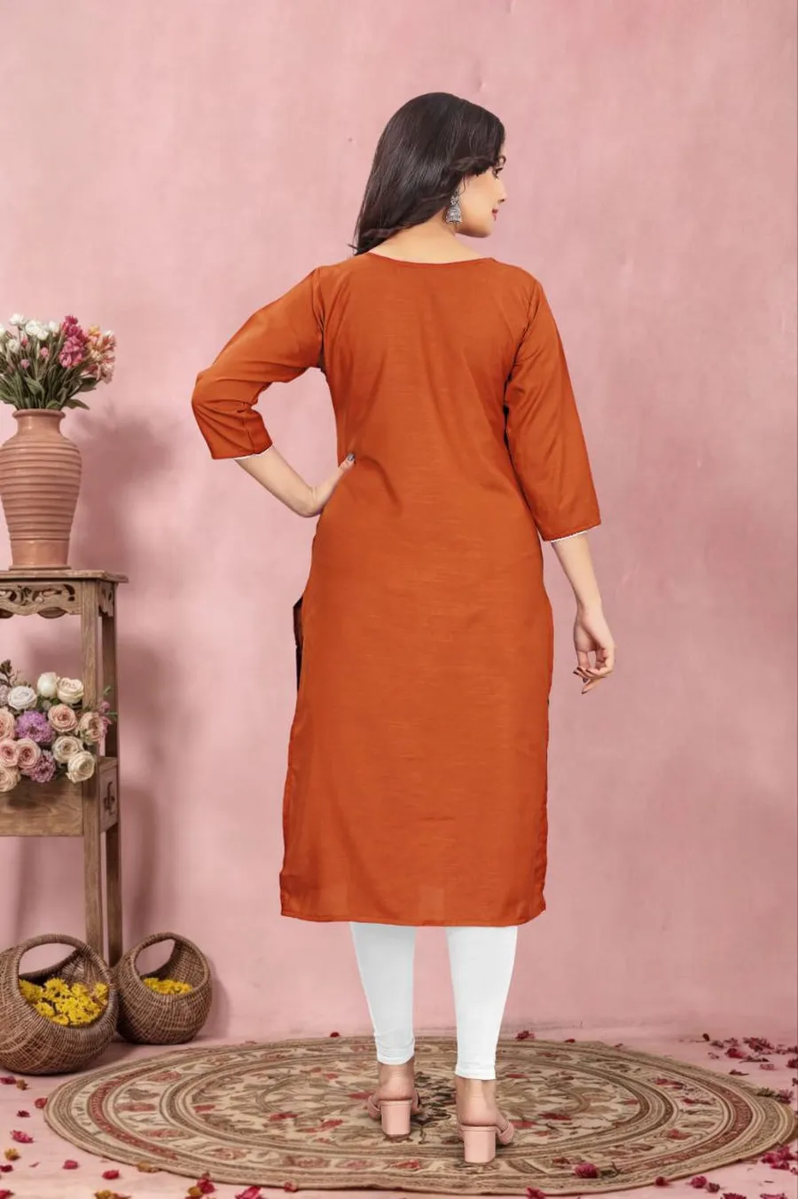 2FANCY TESLA COTTON EMBROIDERY WORK KURTI FESTIVE WEAR WHOLESALE PRICE ETHNIC GARMENT (18)