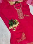2FANCY VICHITRA SILK EMBROIDERY WORK TOP DHOTI PENT WITH DUPATTA FESTIVE WEAR WHOLESALE PRICE ETHNIC GARMENT (22)