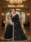 2FANCY VICHITRA SILK SEQUENCE EMBROIDERED CONTRAST PALLU WORK SAREE WITH UNSTITCHED BLOUSE WEDDING WEAR WHOLESALE PRICE ETHNIC GARMENT (10)