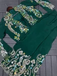 2MODERN CHINON EMBROIDERY SEQUENCE WORK PALAZZO BLOUSE WITH KOTI PARTY WEAR WHOLESALE PRICE ETHNIC GARMENT (3)