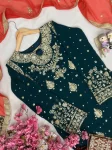 2MODERN GEORGETTE SEQUENCE WITH ZARI EMBROIDERY WORK WITH PEARL WORK TOP PALAZZO WITH DUPATTA FESTIVE WEAR WHOLESALE PRICE ETHNIC GARMENT (2)
