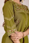 2MODERN MANGO SILK MULTI EMBROIDERY THREAD WITH HAND WORK TOP PALAZZO WITH DUPATTA FESTIVE WEAR WHOLESALE PRICE ETHNIC GARMENT (14)