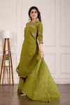 2MODERN MANGO SILK MULTI EMBROIDERY THREAD WITH HAND WORK TOP PALAZZO WITH DUPATTA FESTIVE WEAR WHOLESALE PRICE ETHNIC GARMENT (14)