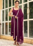 MODERN RAYON FOIL WORK TOP BOTTOM WITH DUPATTA MAROON