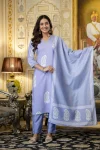NEW ARRIVAL RAYON SEQUENCE EMBROIDERY WORK TOP BOTTOM WITH DUPATTA LAVENDER