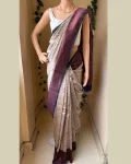 RICH LOOK LICHI SILK WEAVING WORK SAREE WITH UNSTITCHED BLOUSE OFF WHITE