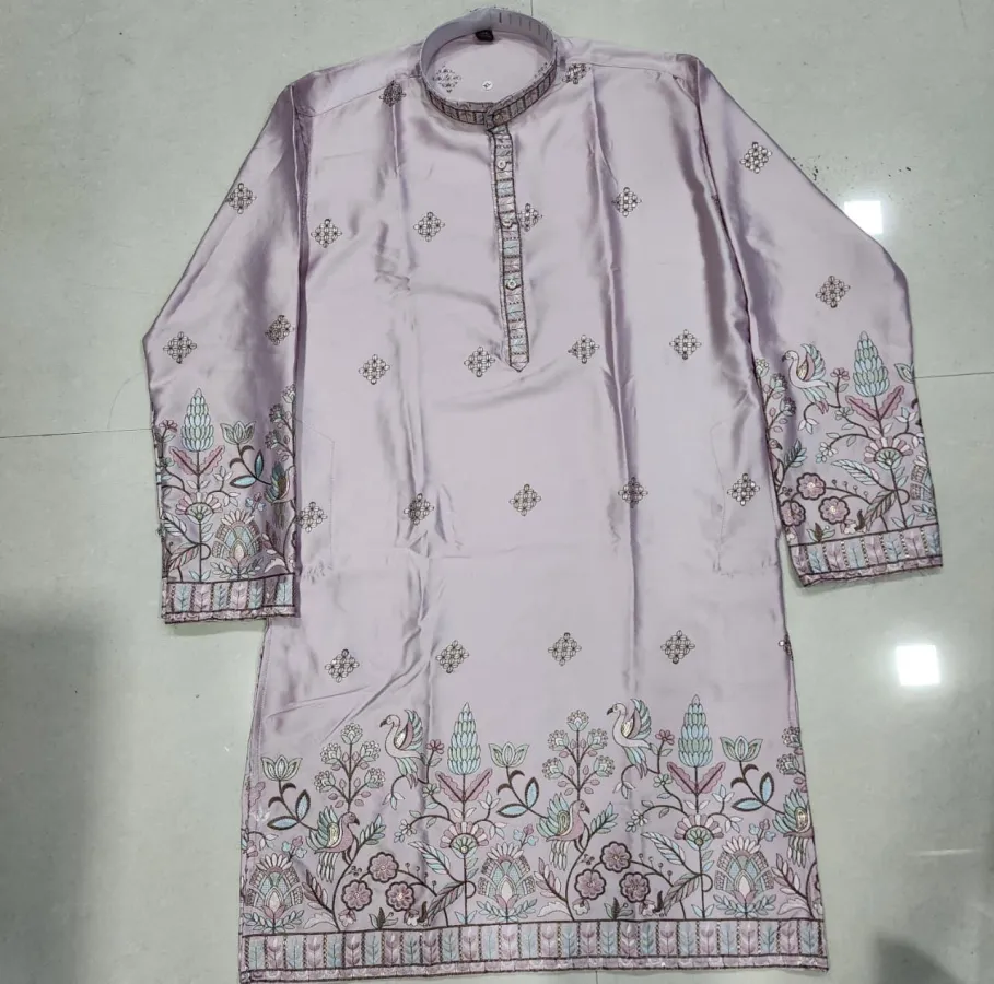 2RICH LOOK SILK THREAD AND SEQUENCE WORK MEN'S KURTA PAYJAMA FESTIVE WEAR WHOLESALE PRICE ETHNIC GARMENT (6)