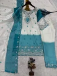 3DESIGNER GMY SILK EMBROIDERY AND SEQUENCE WITH DIGITAL PRINT WORK TOP BOTTOM WITH DUPATTA FESTIVE WEAR WHOLESALE PRICE ETHNIC GARMENT (2)