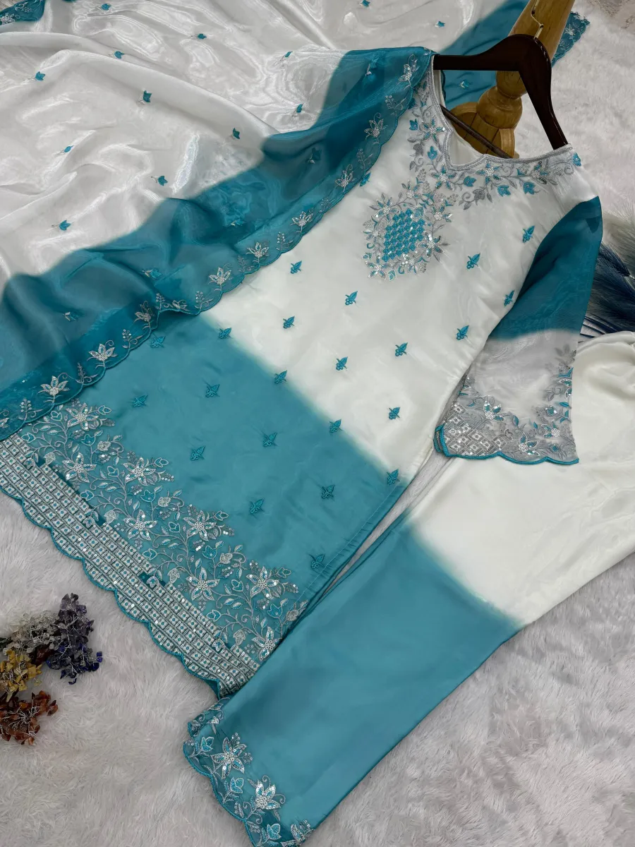 3DESIGNER GMY SILK EMBROIDERY AND SEQUENCE WITH DIGITAL PRINT WORK TOP BOTTOM WITH DUPATTA FESTIVE WEAR WHOLESALE PRICE ETHNIC GARMENT (7)