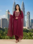 3DESIGNER RAYON EMBROIDERY WORK TOP BOTTOM WITH DUPATTA FESTIVE WEAR WHOLESALE PRICE ETHNIC GARMENT (9)