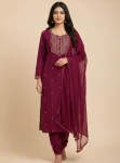 3DESIGNER RAYON EMBROIDERY WORK TOP BOTTOM WITH DUPATTA FESTIVE WEAR WHOLESALE PRICE ETHNIC GARMENT (9)