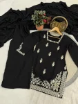 3DESIGNER ROMAN SILK SEQUENCE EMBROIDERY WORK TOP PALAZZO WITH DUPATTA FESTIVE WEAR WHOLESALE PRICE ETHNIC GARMENT (14)