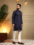 3DESIGNER ROYAL SILK EMBROIDERY SEQUENCE WORK MEN’S KURTA PAYJAMA WEDDING WEAR WHOLESALE PRICE ETHNIC GARMENT (17)