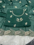 3DESIGNER STAR GEORGETTE EMBROIDERY WORK SAREE WITH UNSTITCHED BLOUSE FESTIVE WEAR WHOLESALE PRICE ETHNIC GARMENT (6)