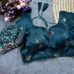 DESIGNER VISCOSE MULTI SEQUENCE WORK STITCHED BLOUSE TEAL