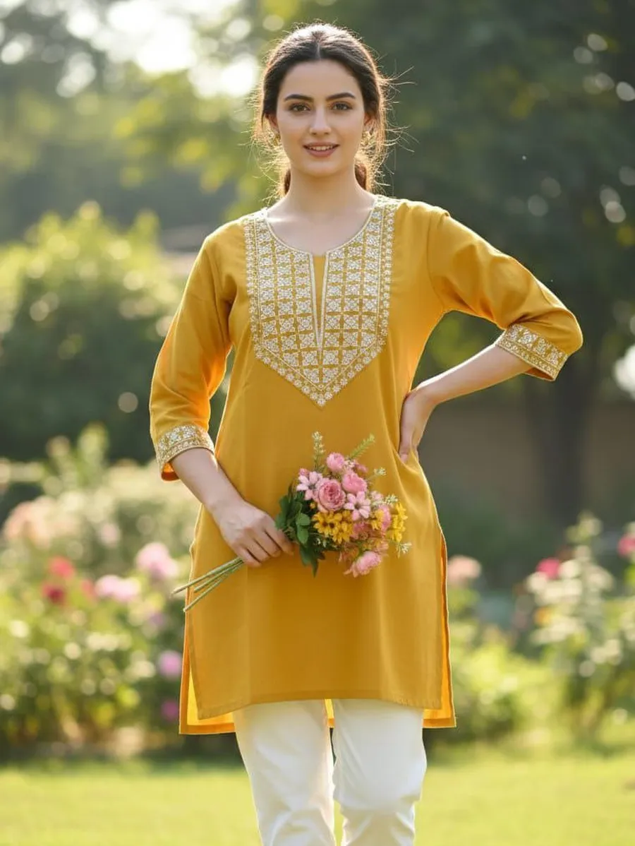 3FANCY COTTON EMBROIDERY WORK ONLY TOP DAILY WEAR WHOLESALE PRICE ETHNIC GARMENT (10)