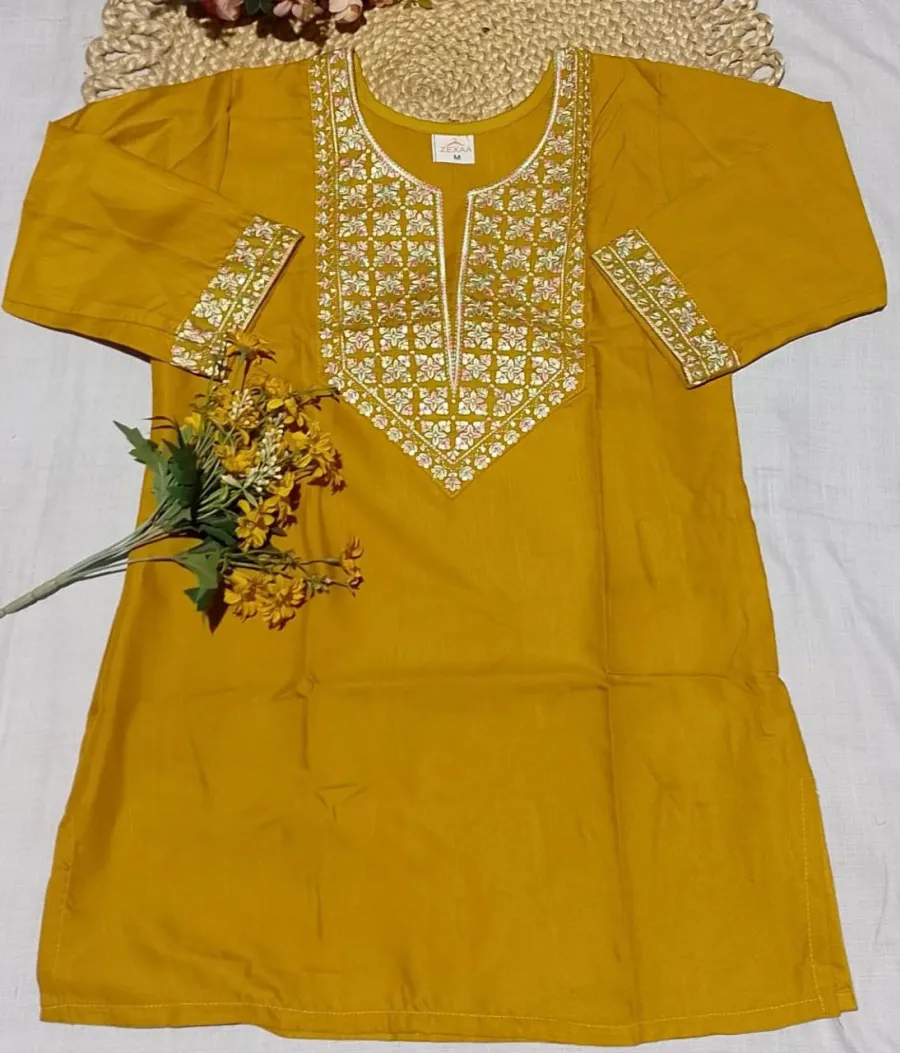 3FANCY COTTON EMBROIDERY WORK ONLY TOP DAILY WEAR WHOLESALE PRICE ETHNIC GARMENT (9)