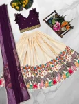 3FANCY COTTON PRINTED WORK KID’S LEHENGA CHOLI FESTIVE WEAR WHOLESALE PRICE ETHNIC GARMENT (18)