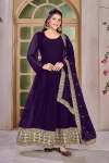 FANCY GEORGETTE EMBROIDERY SEQUENCE WORK GOWN BOTTOM WITH DUPATTA PURPLE
