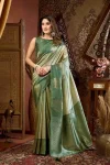 FANCY KOTA SILK FANCY JHUMKA WORK SAREE WITH UNSTITCHED BLOUSE PISTA