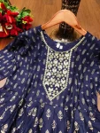 3FANCY RAYON GOLDEN FOIL AND NECK WORK EMBROIDERY WORK GOWN FESTIVE WEAR WHOLESALE PRICE ETHNIC GARMENT (18)