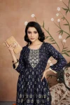 3FANCY RAYON GOLDEN FOIL AND NECK WORK EMBROIDERY WORK GOWN FESTIVE WEAR WHOLESALE PRICE ETHNIC GARMENT (18)