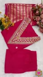 3FANCY SLUB COTTON CUT PASTE EMBROIDERY WORK TOP BOTTOM WITH DUPATTA FESTIVE WEAR WHOLESALE PRICE ETHNIC GARMENT (15)