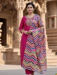 FANCY SLUB COTTON EMBROIDERY WORK TOP BOTTOM WITH DUPATTA RANI