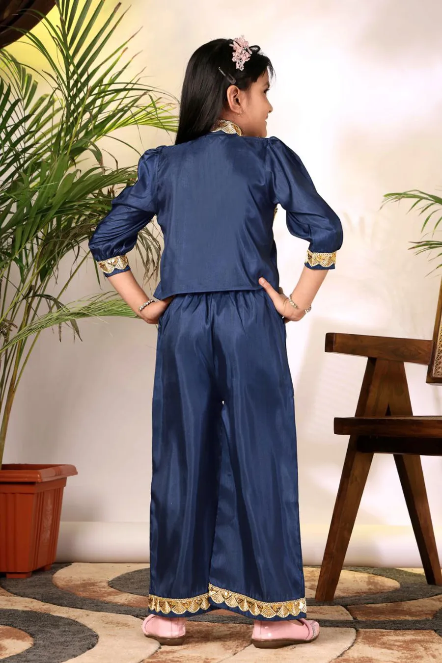 3MODERN COTTON BLEND EMBROIDERY WORK KID'S TOP PALAZZO SET FESTIVE WEAR WHOLESALE PRICE ETHNIC GARMENT (17)