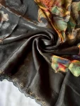 3MODERN FENDY SATIN EMBROIDERY WORK SAREE WITH UNSTITCHED BLOUSE PARTY WEAR WHOLESALE PRICE ETHNIC GARMENT (9)