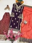 3MODERN GEORGETTE SEQUENCE WITH ZARI EMBROIDERY WORK WITH PEARL WORK TOP PALAZZO WITH DUPATTA FESTIVE WEAR WHOLESALE PRICE ETHNIC GARMENT (17)