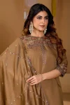3MODERN MANGO SILK MULTI EMBROIDERY THREAD WITH HAND WORK TOP PALAZZO WITH DUPATTA FESTIVE WEAR WHOLESALE PRICE ETHNIC GARMENT (25)