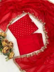 3MODERN RAYON FOIL WORK TOP BOTTOM WITH DUPATTA FESTIVE WEAR WHOLESALE PRICE ETHNIC GARMENT (7)