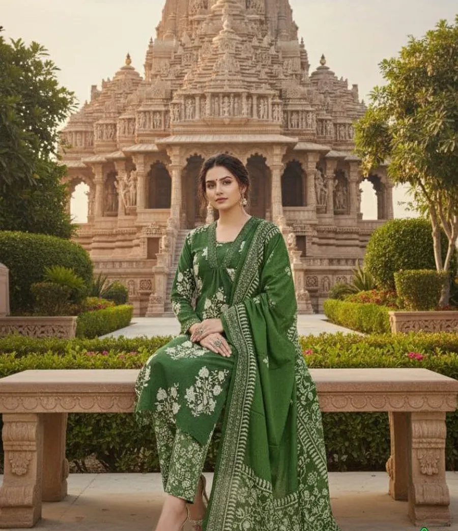 3NEW ARRIVAL 14KG RAYON PAPER MIRROR EMBROIDERY PRINT WORK TOP BOTTOM WITH DUPATTA FESTIVE WEAR WHOLESALE PRICE ETHNIC GARMENT (18)
