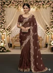 4DESIGNER STAR GEORGETTE EMBROIDERY WORK SAREE WITH UNSTITCHED BLOUSE FESTIVE WEAR WHOLESALE PRICE ETHNIC GARMENT (19)