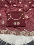 4DESIGNER STAR GEORGETTE EMBROIDERY WORK SAREE WITH UNSTITCHED BLOUSE FESTIVE WEAR WHOLESALE PRICE ETHNIC GARMENT (19)
